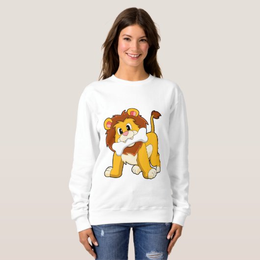 Sweatshirt Lion avec os (Devant entier)