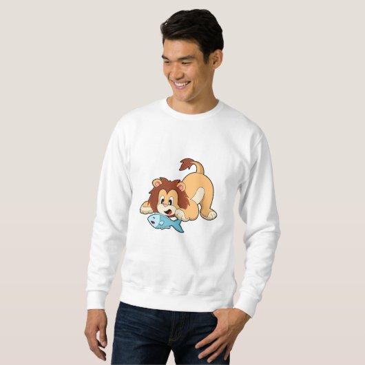 Sweatshirt Lion avec poisson (Devant entier)