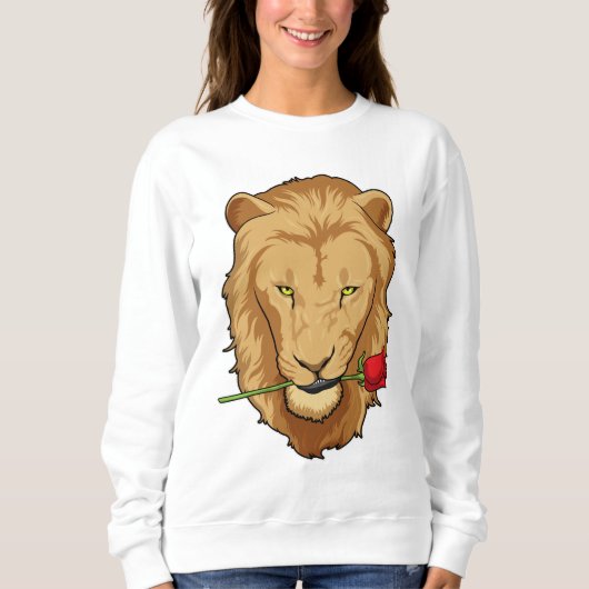 Sweatshirt Lion avec Rose (Devant)