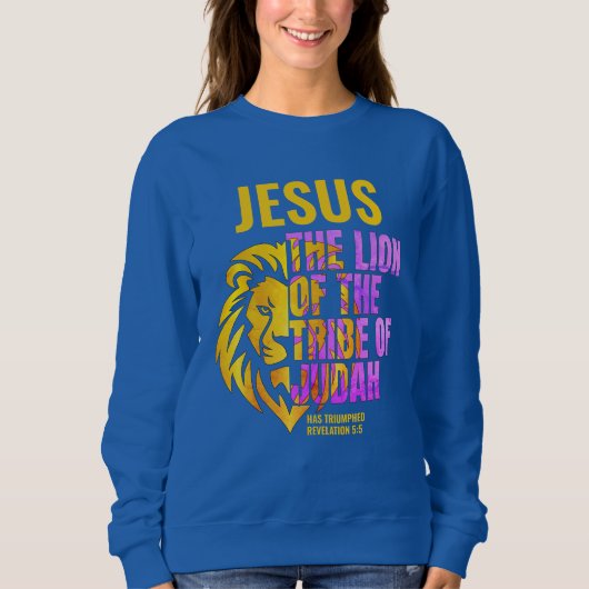 Sweatshirt Lion chrétien de la tribu de Juda JÉSUS (Devant)