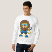 Sweatshirt Lion comme joueur de football avec Soccer (Devant entier)