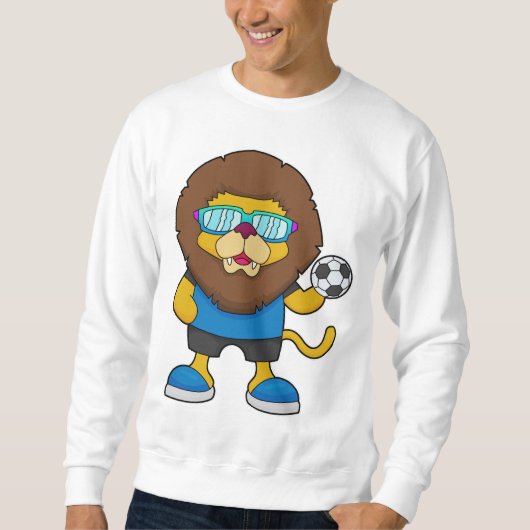 Sweatshirt Lion comme joueur de football avec Soccer (Devant)