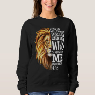 Sweatshirt Lion De Juda Bible Chrétienne Verse Philippiens 4