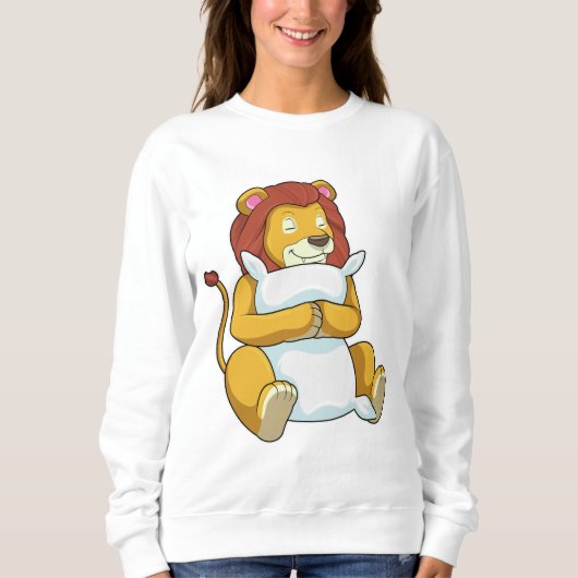 Sweatshirt Lion dormant avec Coussin (Devant)