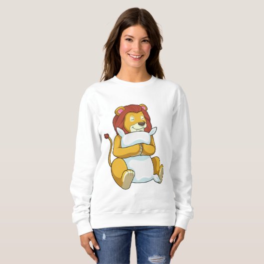 Sweatshirt Lion dormant avec Coussin (Devant entier)
