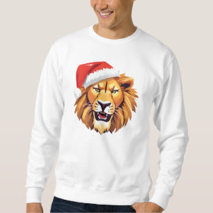 Sweatshirt Lion en colère face Safari Père Noël Costume de No