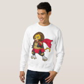 Sweatshirt Lion en guerrier avec Cap (Devant entier)