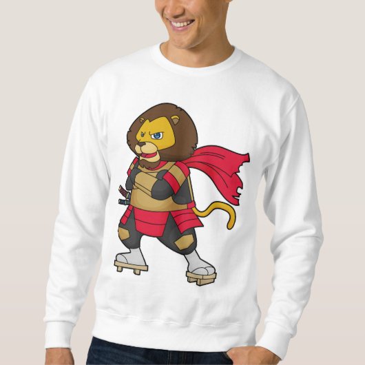 Sweatshirt Lion en guerrier avec Cap (Devant)