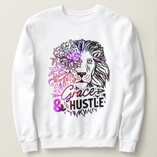 Sweatshirt Lion Grace & Hustle (Design devant)