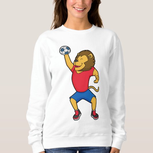 Sweatshirt Lion Handball player Handball (Devant)