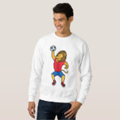Sweatshirt Lion Handball player Handball (Devant entier)