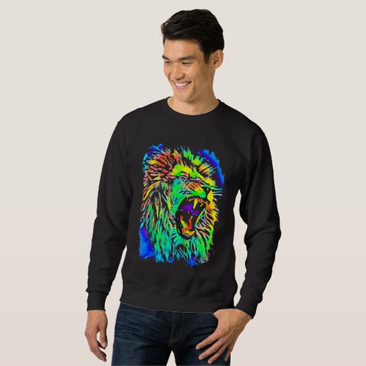 Sweatshirt Lion Jungle King Pop Art (Devant entier)