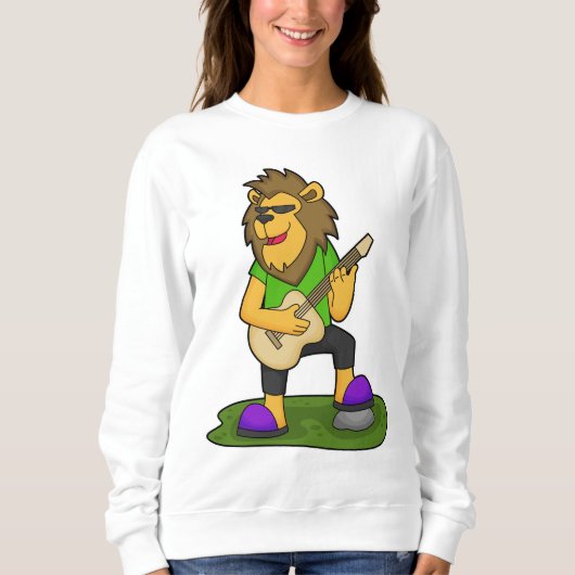 Sweatshirt Lion musicien guitare (Devant)