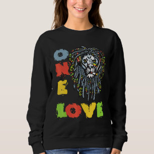 Sweatshirt Lion Rasta Couleurs Reggae Dreadlocks Rastafarian 