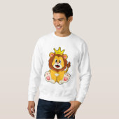 Sweatshirt Lion roi avec couronne (Devant entier)