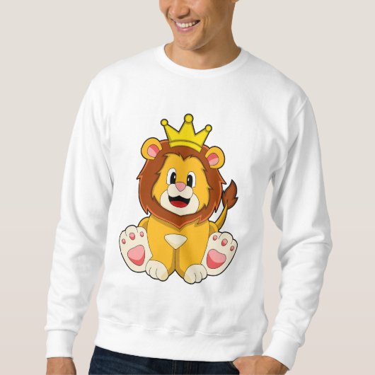 Sweatshirt Lion roi avec couronne (Devant)