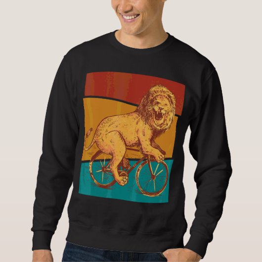 Sweatshirt Lion vintage à bicyclette (Devant)