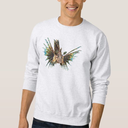 Sweatshirt Lionfish - Conception abstraite - Découpe d'une ph (Devant)