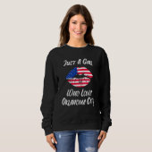 Sweatshirt Lips Mouth Love American Flag Oklahoma City (Devant entier)