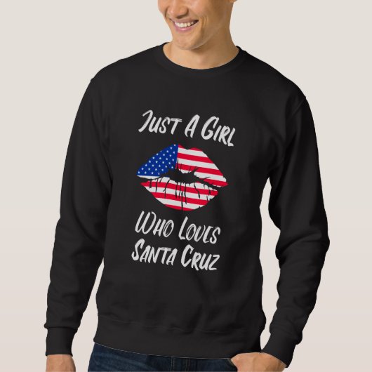Sweatshirt Lips Mouth Love American Flag Santa Cruz (Devant)