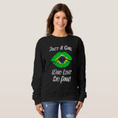 Sweatshirt Lips Mouth Love Brazilian Flag Sao Paulo (Devant entier)