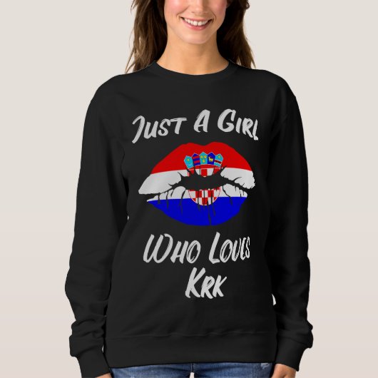 Sweatshirt Lips Mouth Love Croatia Flag Krk (Devant)