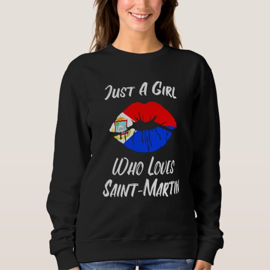 Sweatshirt Lips Mouth Love Flag St Maarten (Devant)