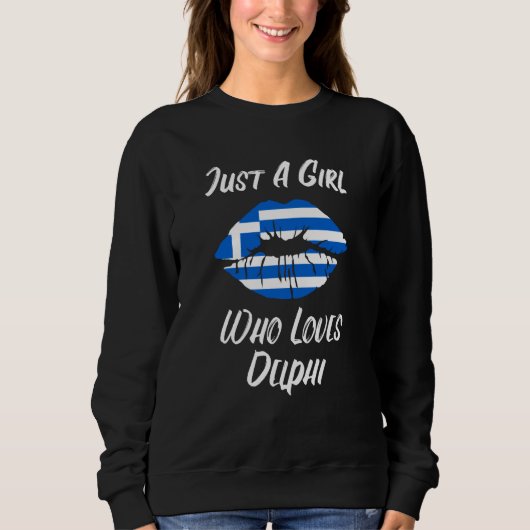 Sweatshirt Lips Mouth Love Greek Flag Delphi (Devant)