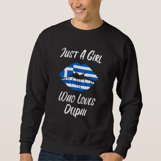 Sweatshirt Lips Mouth Love Greek Flag Delphi (Devant)