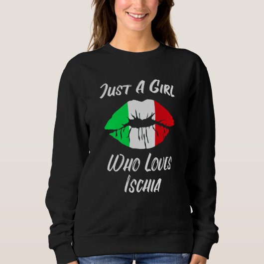 Sweatshirt Lips Mouth Love Italian Flag Ischia (Devant)