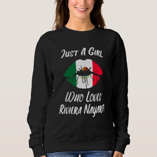 Sweatshirt Lips Mouth Love Mexican Flag Riviera Nayarite (Devant)