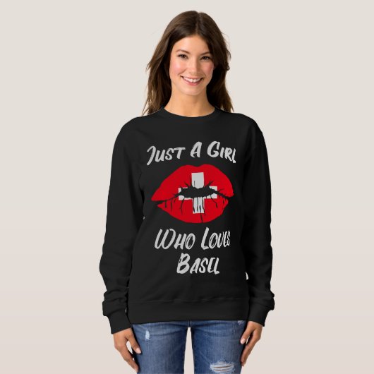 Sweatshirt Lips Mouth Love Switzerland Flag Basel (Devant entier)