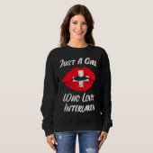 Sweatshirt Lips Mouth Love Switzerland Flag Interlaken (Devant entier)