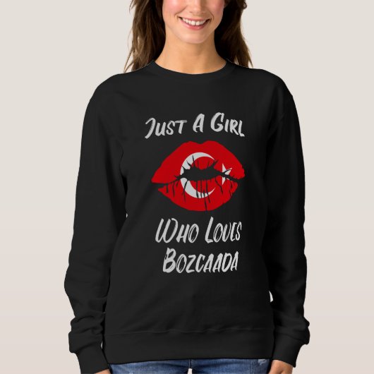 Sweatshirt Lips Mouth Love Turkish Flag Bozcaada (Devant)