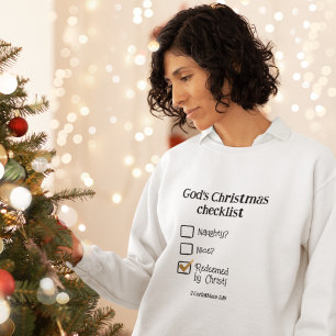 Sweatshirt LISTE DE CONTRÔLE DE NOËL DE DIEU Femmes chrétienn