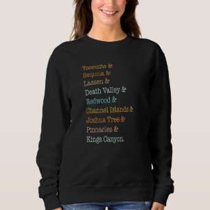 Sweatshirt Liste des parcs nationaux de Californie Yosemite S