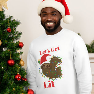 Sweatshirt Lit Christmas Sloth
