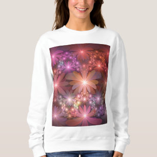 Sweatshirt Lit De Fleurs Coloré Brillant Art Fractal Abstrait