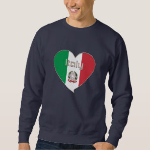 Sweatshirt L'ITALIE souvenir de coeur et le drapeau tricolore