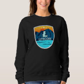 Sweatshirt Litecoin Ltc Mountain Badge Crypto Devise Sunris (Devant)