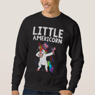 Sweatshirt Little Americorn Dabbing Unicorn États-Unis Drapea