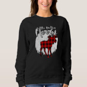 Sweatshirt Little Brother Moose Red Plaid Buffalo Matching Fa (Devant)