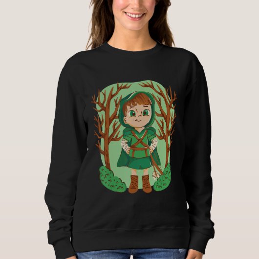 Sweatshirt Little Red Riding Hood Walking in the Forest (Devant)