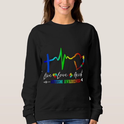 Sweatshirt Live Love Accepter Sensibilisation sur l'autisme T (Devant)