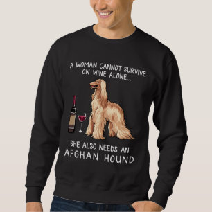 Sweatshirt Livre Afghane Et Chien À Vin Équipé