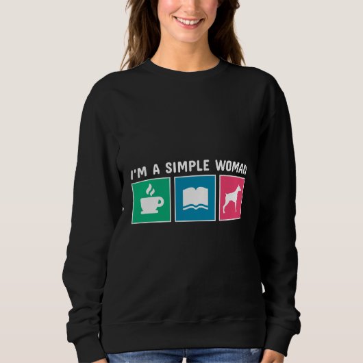 Sweatshirt Livres À Café Et Doberman (Devant)