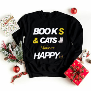 Sweatshirt Livres et chats me rendent heureux