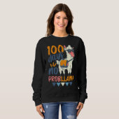 Sweatshirt Llama 100th Day of School 100 Days No Probllama (Devant entier)