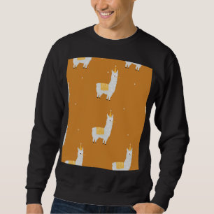 Sweatshirt Llama, arrière - plan orange : motif d'anniversair