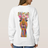 Sweatshirt Llama florale mignonne et colorée (Dos)